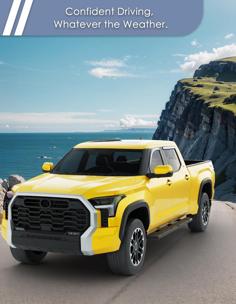 Goholy in-Channel Window Rain Guard for Toyota Tundra 2022-2026 CrewMax Truck Rain Guards Side Window Visors Low Profile Vent Visor Window Deflectors Vent Shades Car Accessories - Image 2